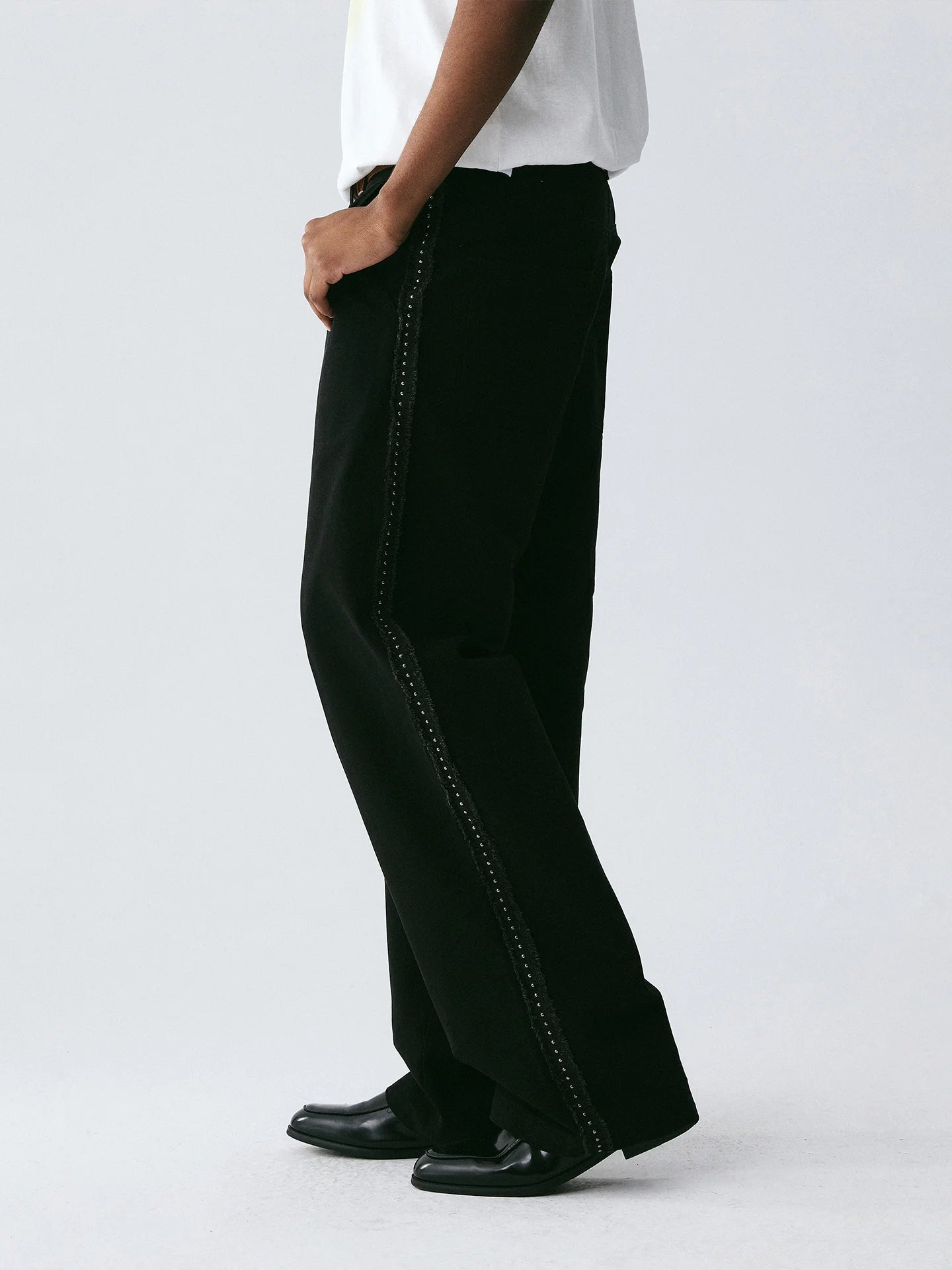 The Weighted Line Trouser - Heavyweight Twill with Custom Hardware & Side Webbing