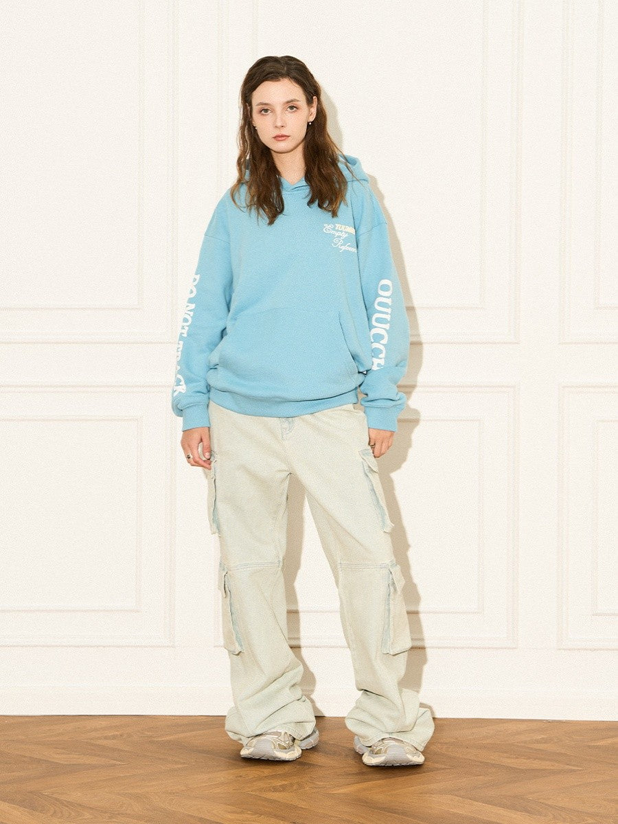 Script Logo Sleeve Print Hoodie