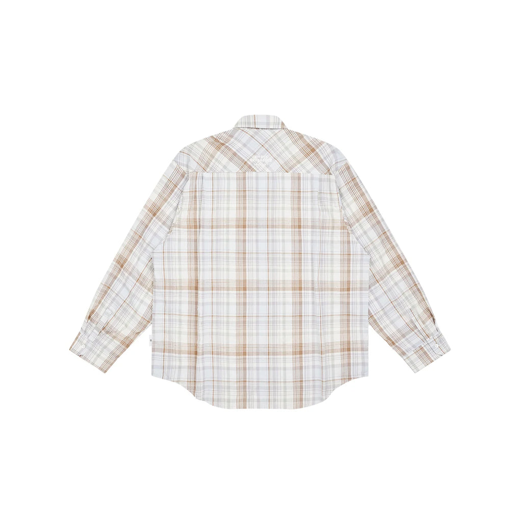 Empty Reference Classic Plaid Overshirt | Blue Brown Check Shirt
