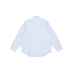 Empty Reference Botanical Stripe Shirt | Blue White Embroidered Overshirt