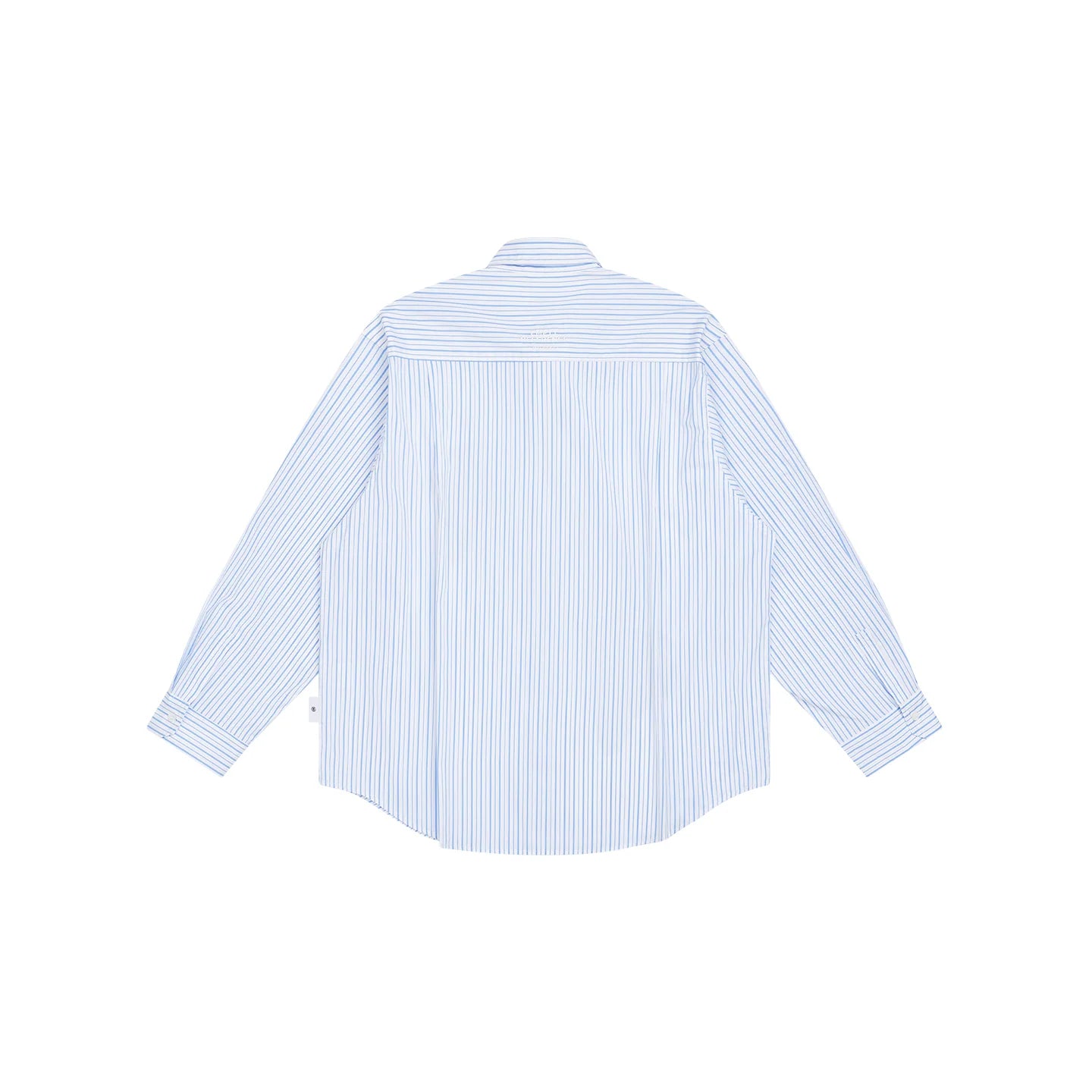 Empty Reference Botanical Stripe Shirt | Blue White Embroidered Overshirt