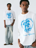 Empty Reference Dog Illustration Long Sleeve Tee | Original Graphic Shirt