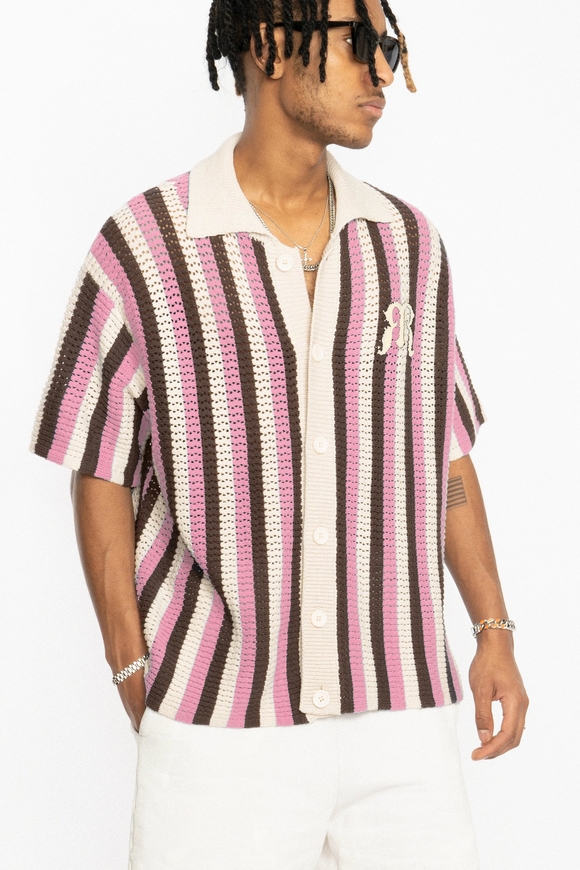 Embroidered Knit Polo Shirt