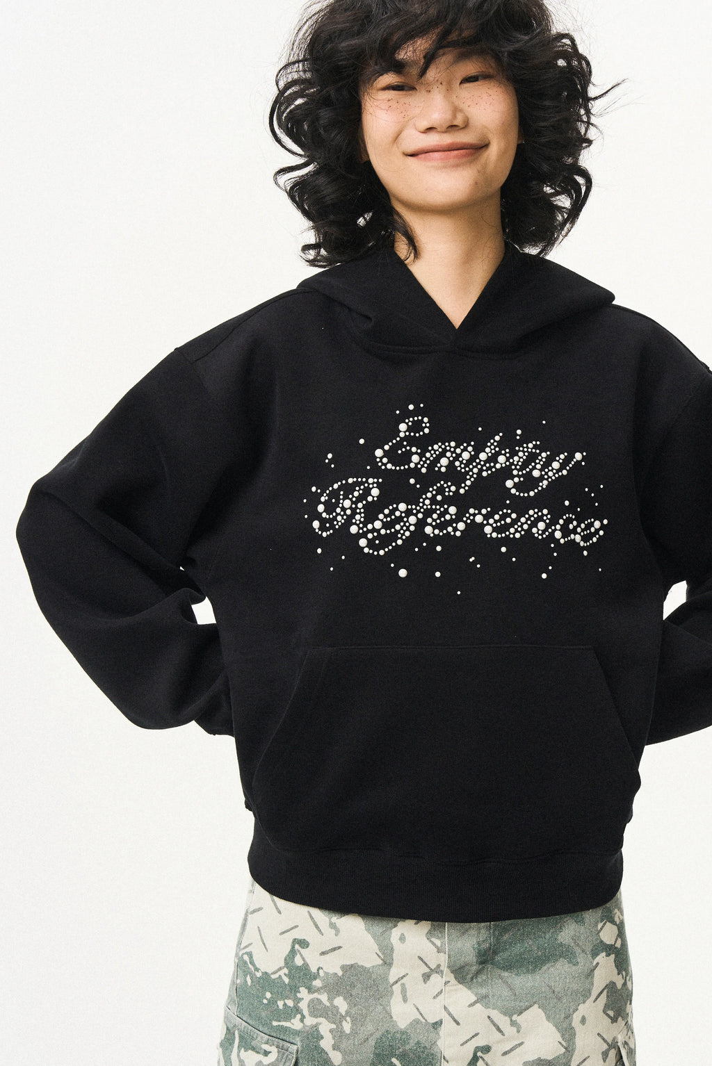 Pearl Studded Logo Sweatshirt