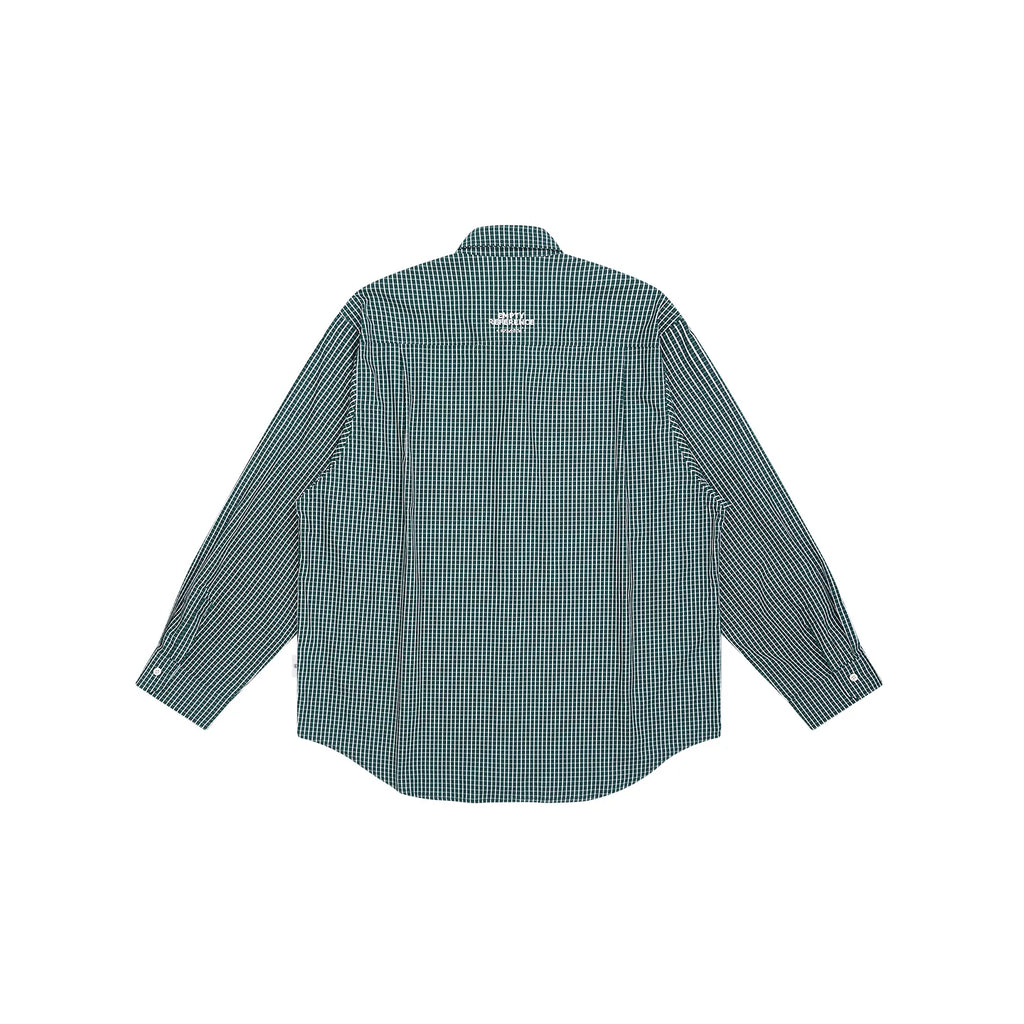 Empty Reference Forest Green Plaid Shirt | Relaxed Utility Overshirt