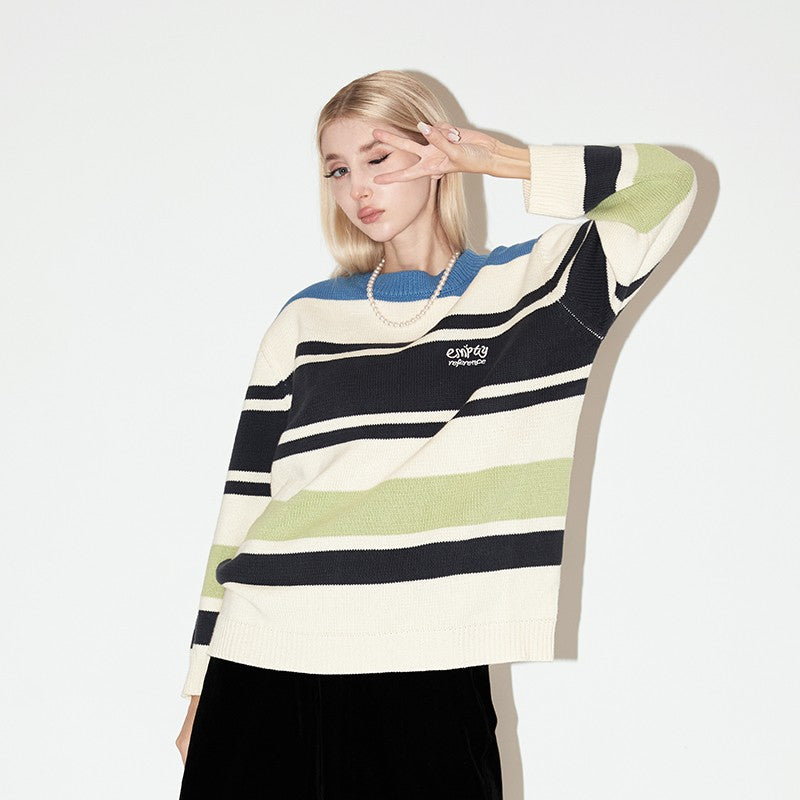 Striped Colorblock Knit Sweater