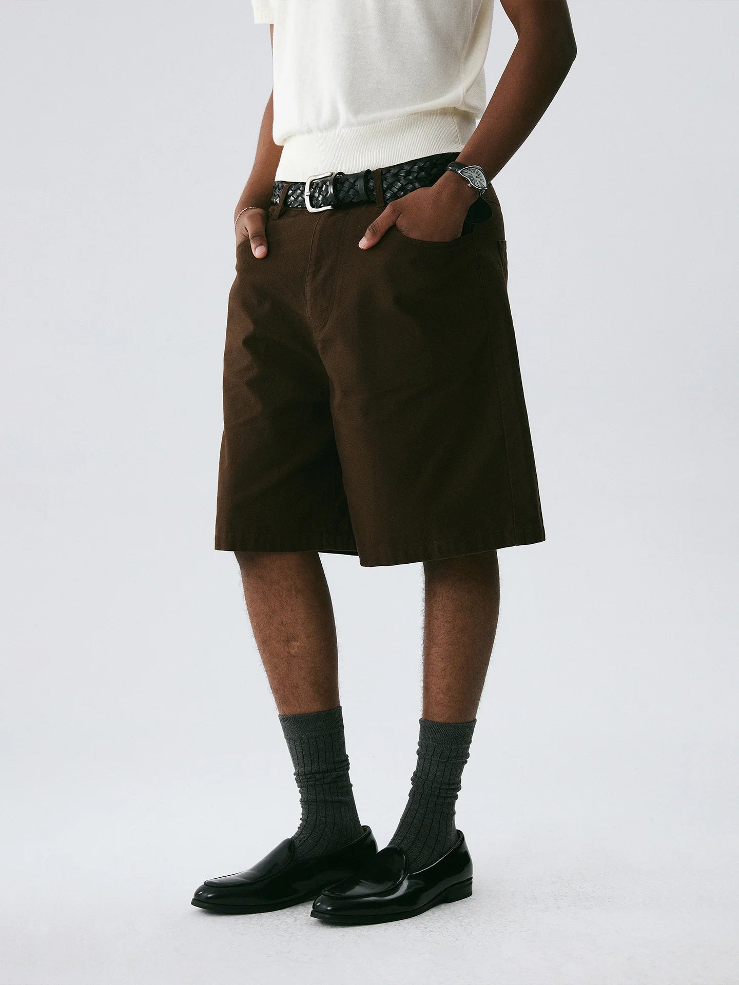 The Washed Utility Short - Garment-Dyed Twill with Custom Hardware & Faded Seams