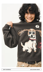 Cartoon Puppy Graphic Sweatshirt