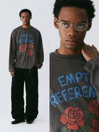 Empty Reference Rose Artwork Long Sleeve Tee | Original Graphic Shirt
