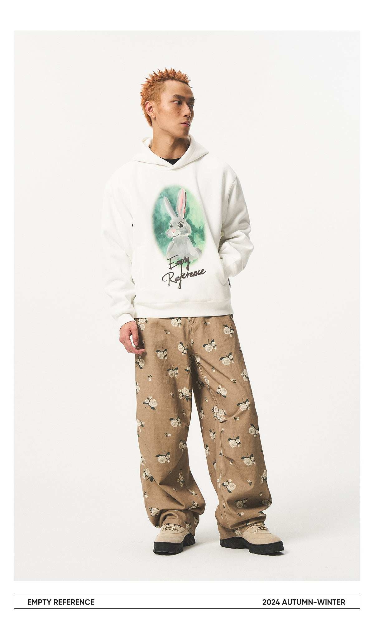 Hand Painted Rabbit Hoodie - Empty Reference