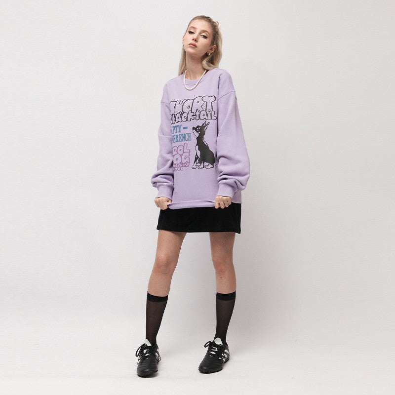 Cartoon Dog Graphic Sweatshirt