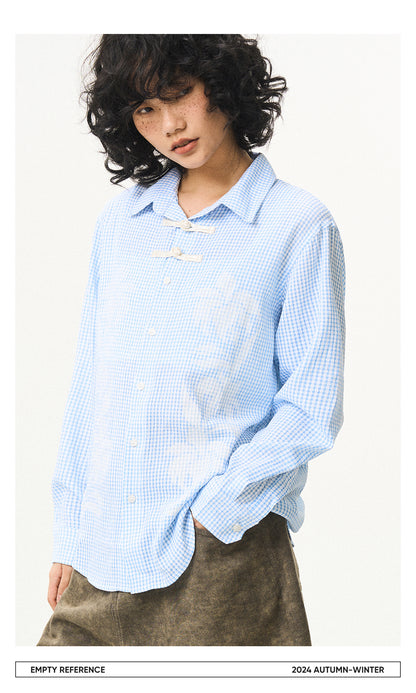 Floral Seersucker Check Shirt
