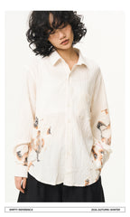 Lace Panel Irregular Shirt