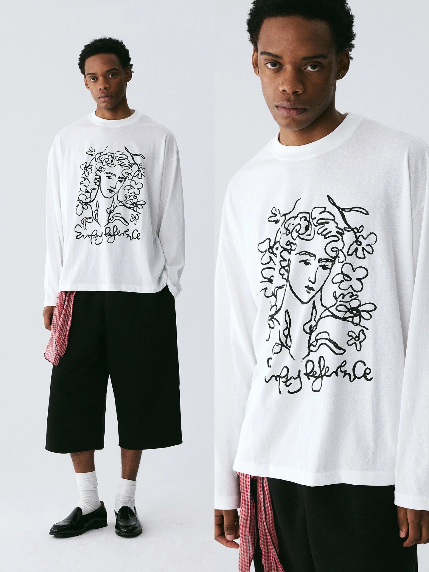 Empty Reference Classical Art Illustration Long Sleeve Tee | Original Graphic Top