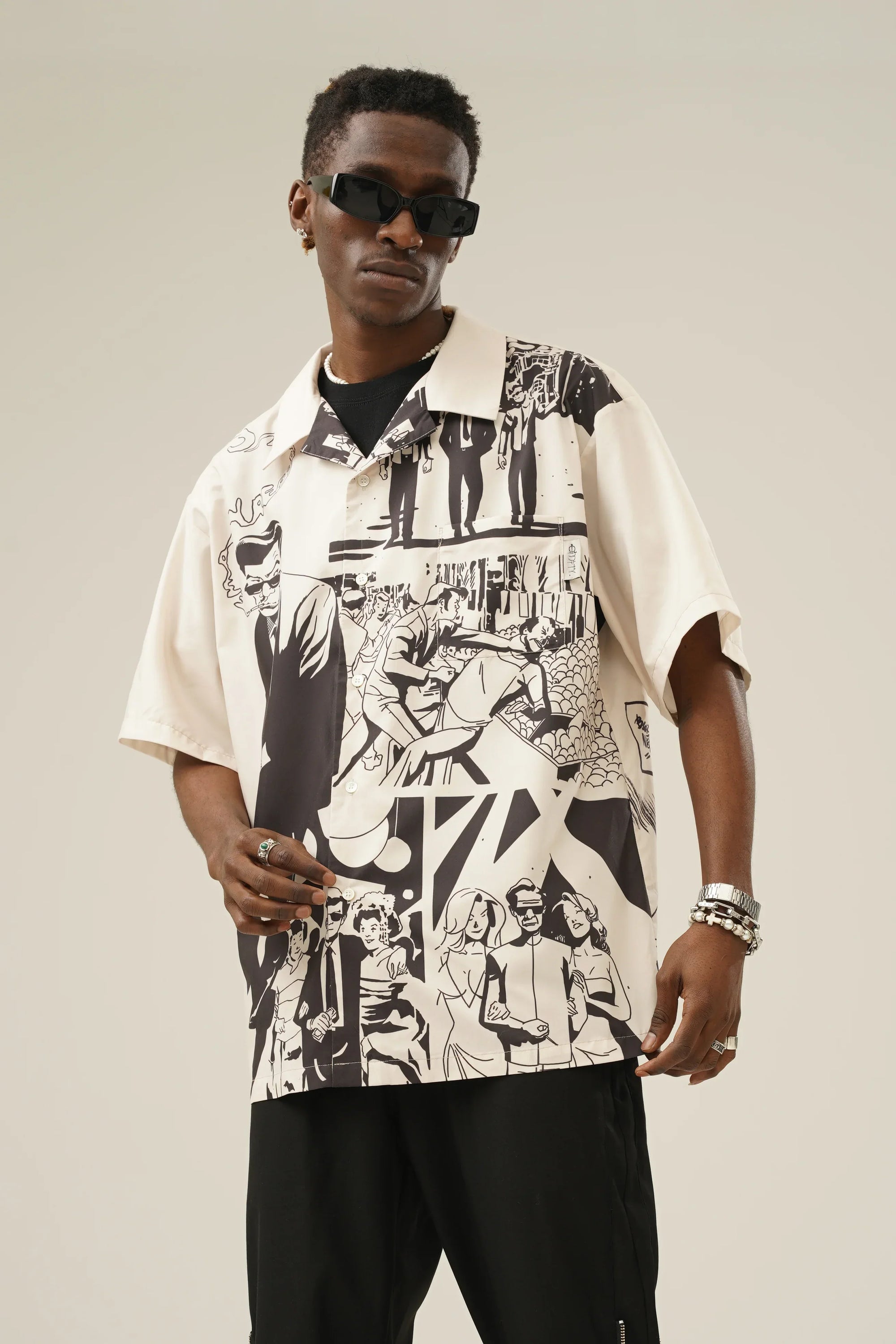 Retro Comic Camp Collar Shirt