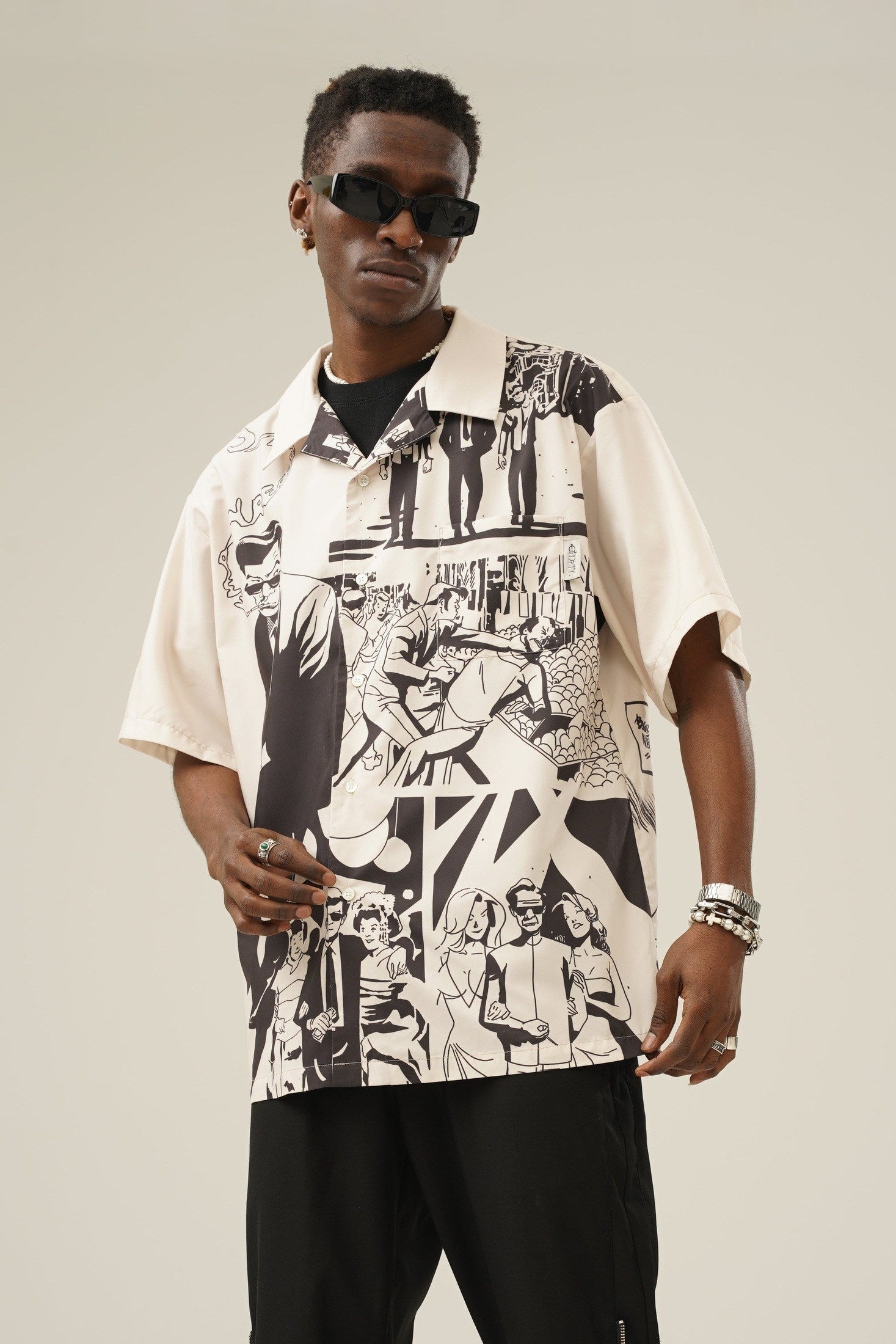 Retro Comic Camp Collar Shirt