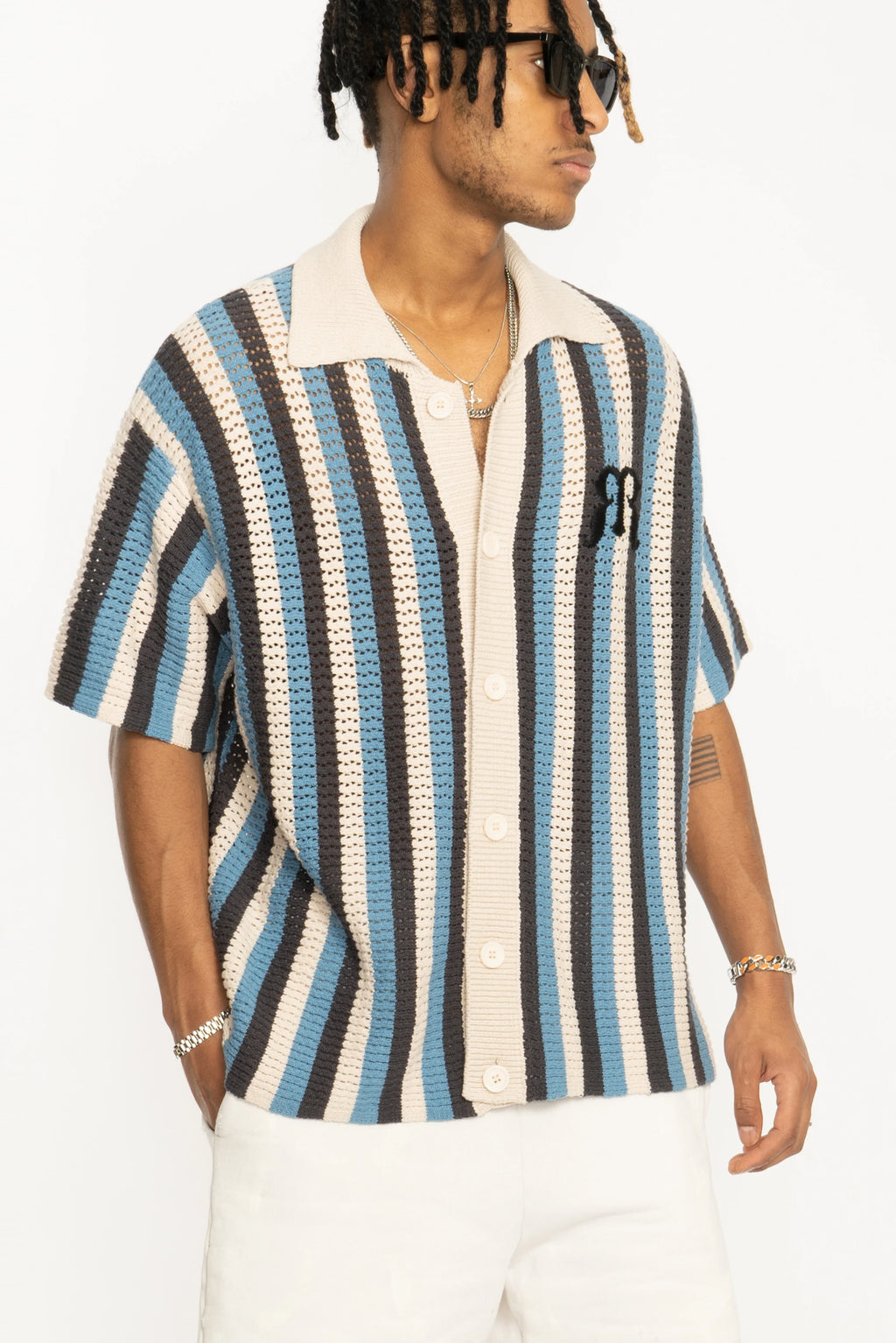 Embroidered Knit Polo Shirt