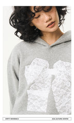 Lace Bow Graphic Sweatshirt