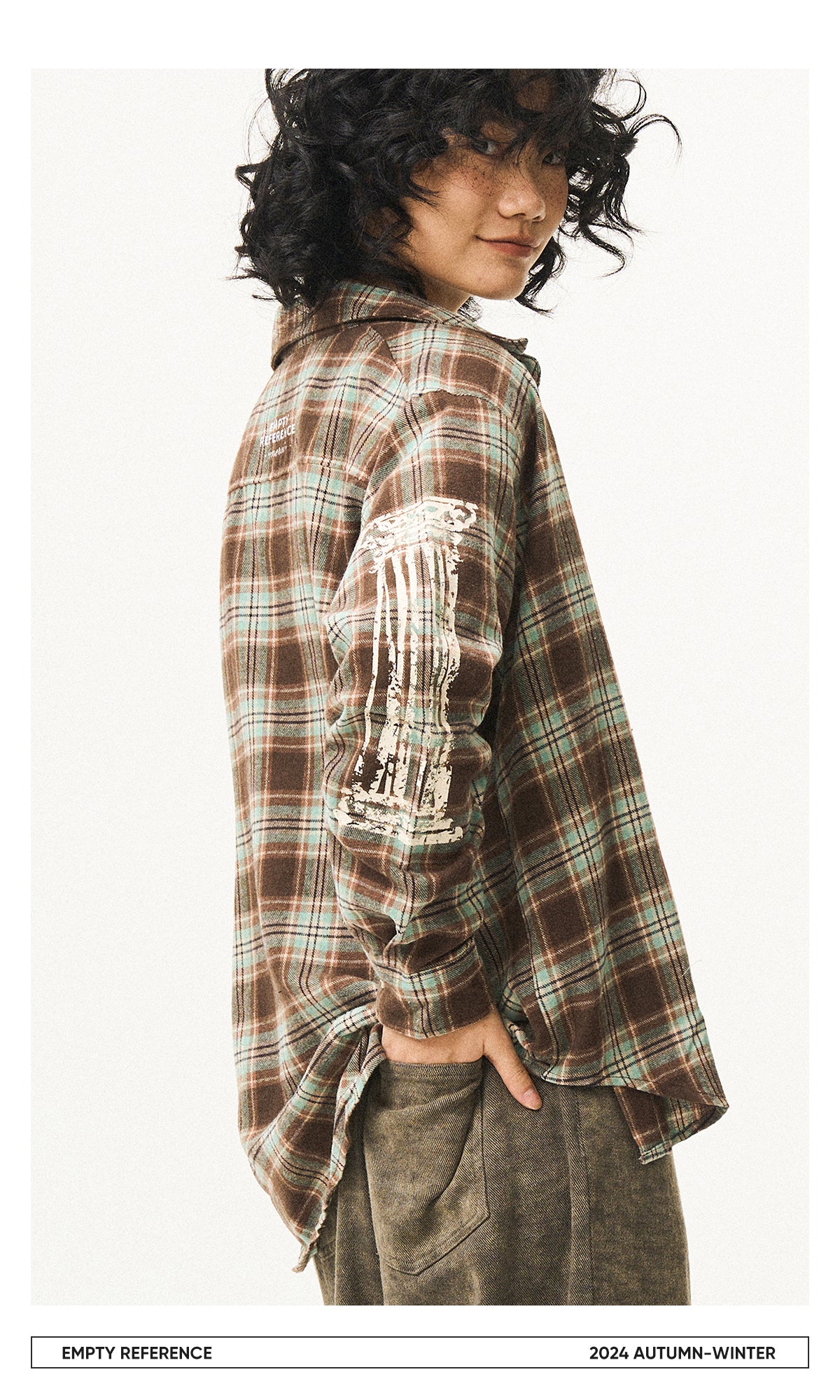 Grid Print Graphic Shirt