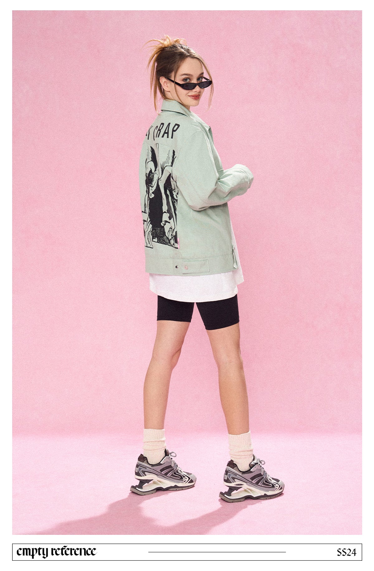 Washed Print Zip Jacket