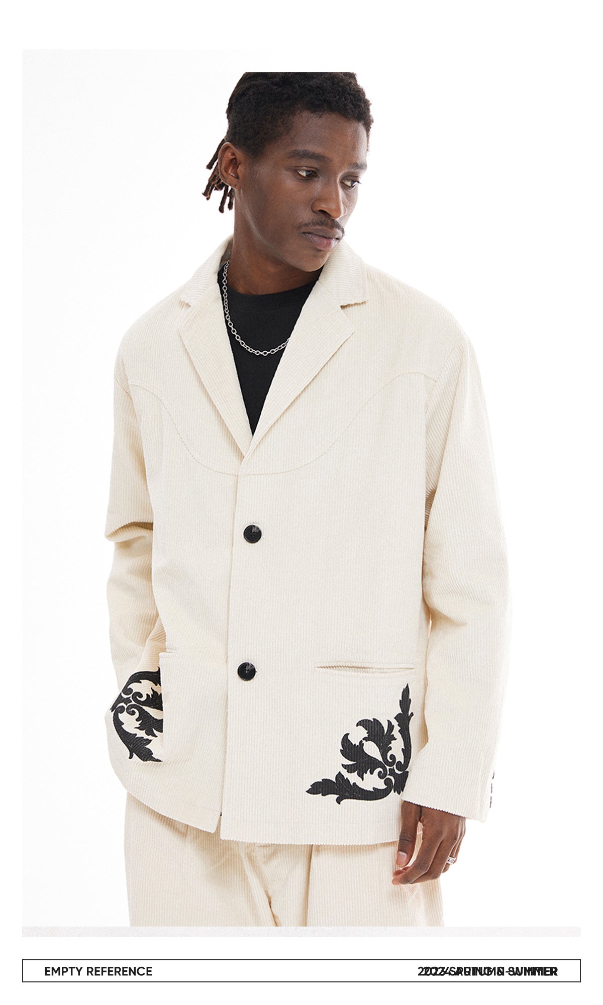 Corduroy Graphic Blazer Unisex