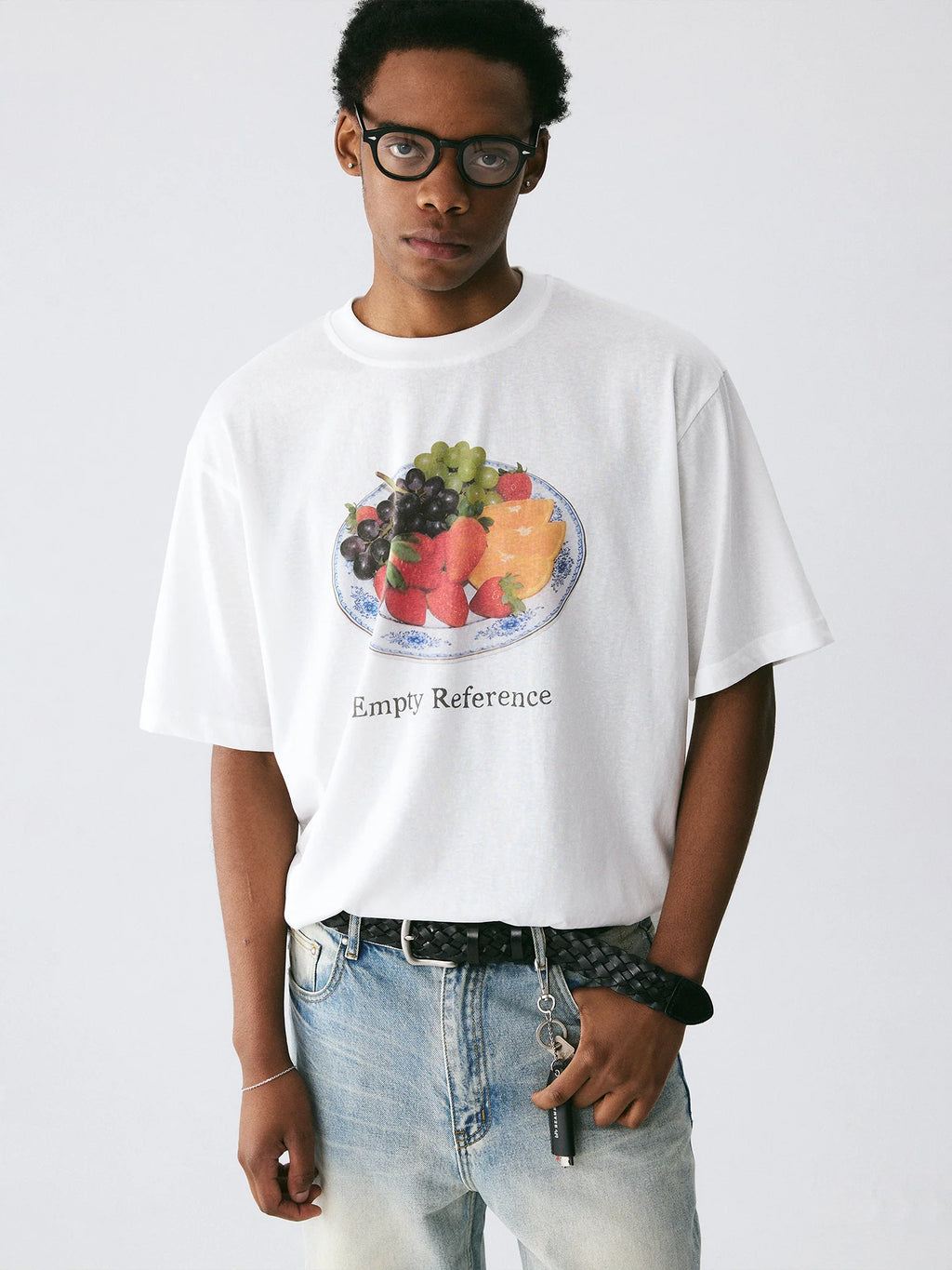 The Fruit Plate Tee - White Snow Fabric with Photorealistic DTG Fruit Print