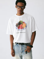 The Fruit Plate Tee - White Snow Fabric with Photorealistic DTG Fruit Print