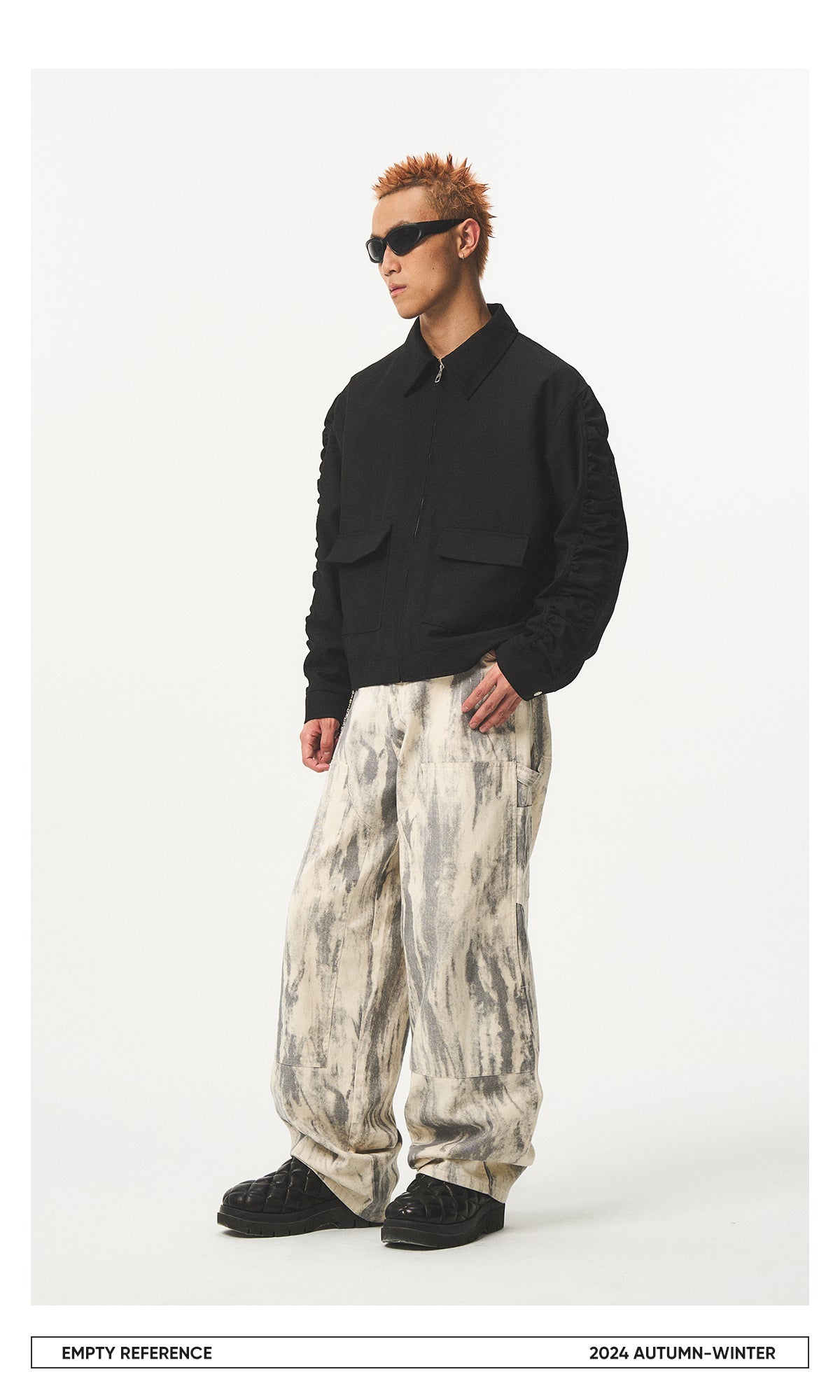 Utility Gathered Zip Jacket