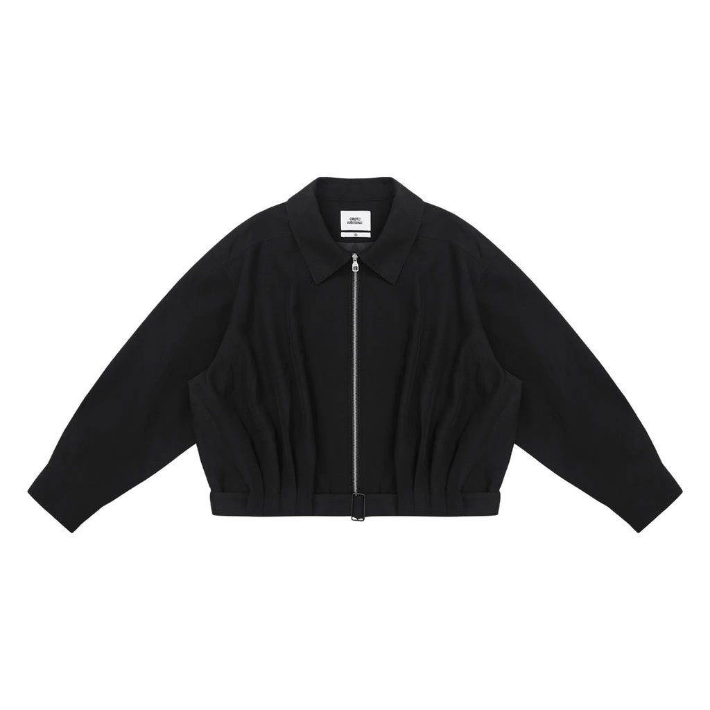Black Belt Ruched Jacket