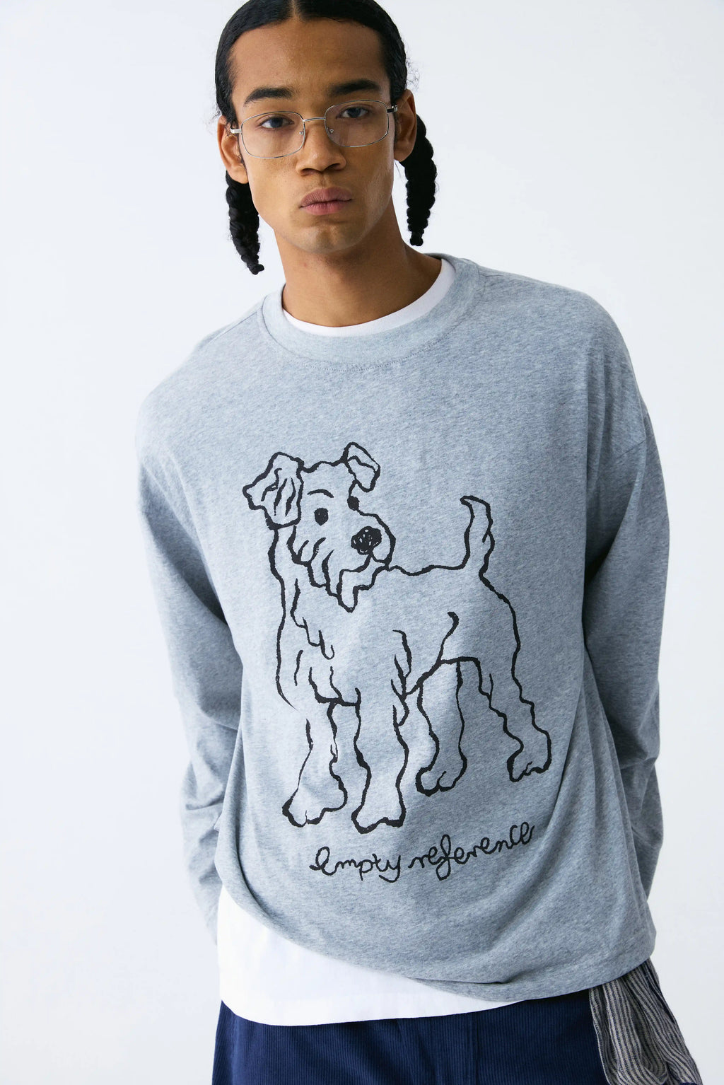 Dog Line-Art Long Sleeve Tee