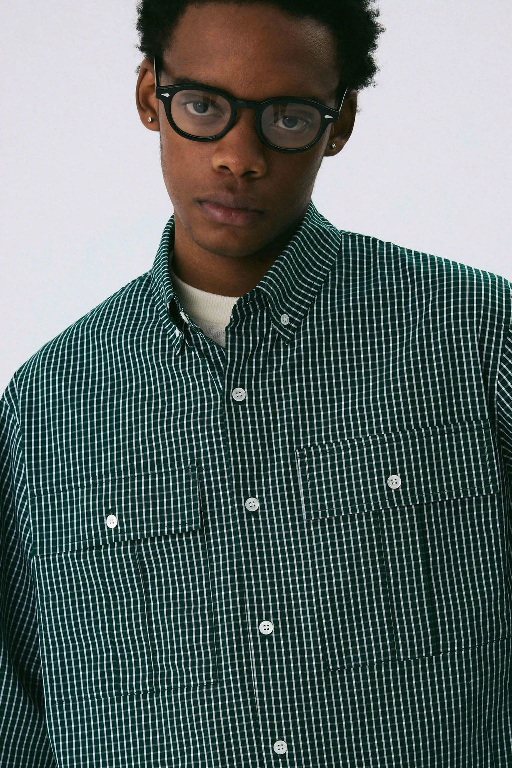 Dark Green Plaid Shirt
