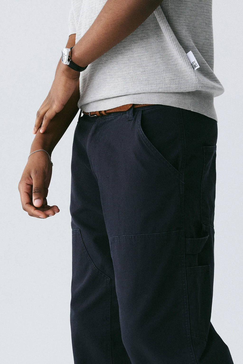 Washed Pique Trousers
