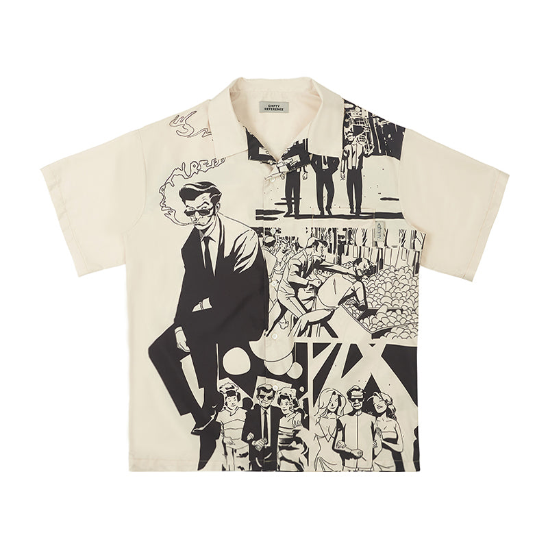 Retro Comic Camp Collar Shirt