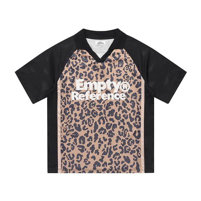 Leopard Mesh Polo Shirt