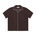 The Woven Hour Shirt - Open-Weave Cuban Collar with Hand-Stitched Binding