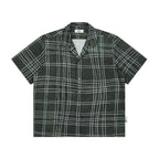 The Unruly Grid Shirt - Hand-Drawn White Lines on Forest Green