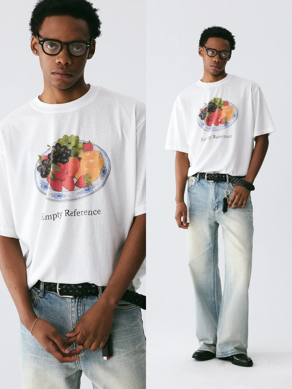 The Fruit Plate Tee - White Snow Fabric with Photorealistic DTG Fruit Print