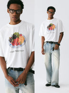 The Fruit Plate Tee - White Snow Fabric with Photorealistic DTG Fruit Print