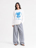 Empty Reference Dog Illustration Long Sleeve Tee | Original Graphic Shirt