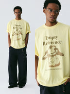 The Earnest Gaze Tee - Buttercream Snow Fabric with Sketch of a Cocker Spaniel