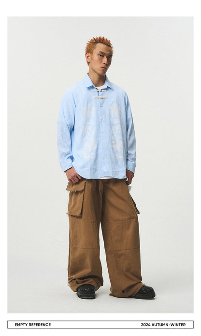 Floral Seersucker Check Shirt