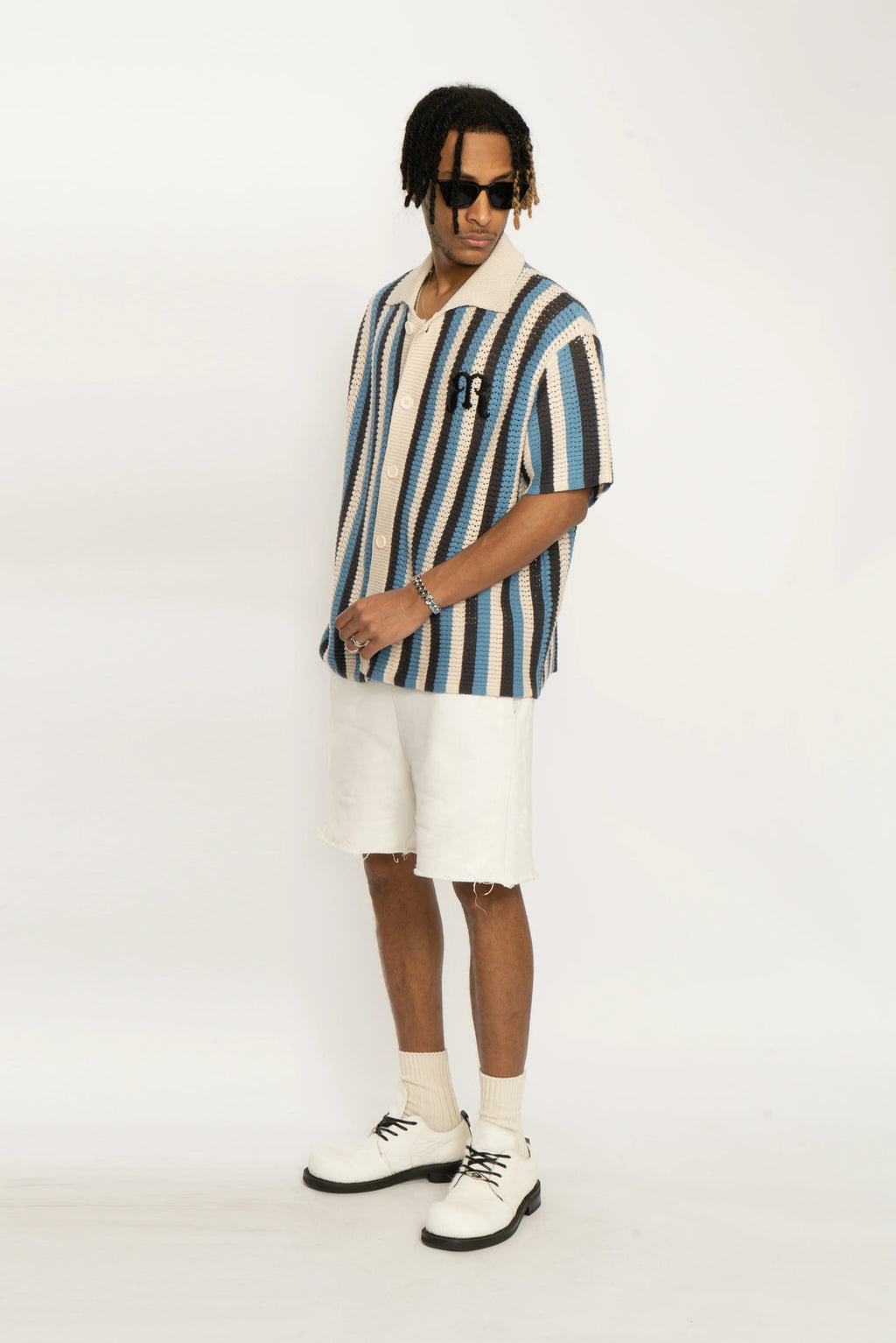 Embroidered Knit Polo Shirt