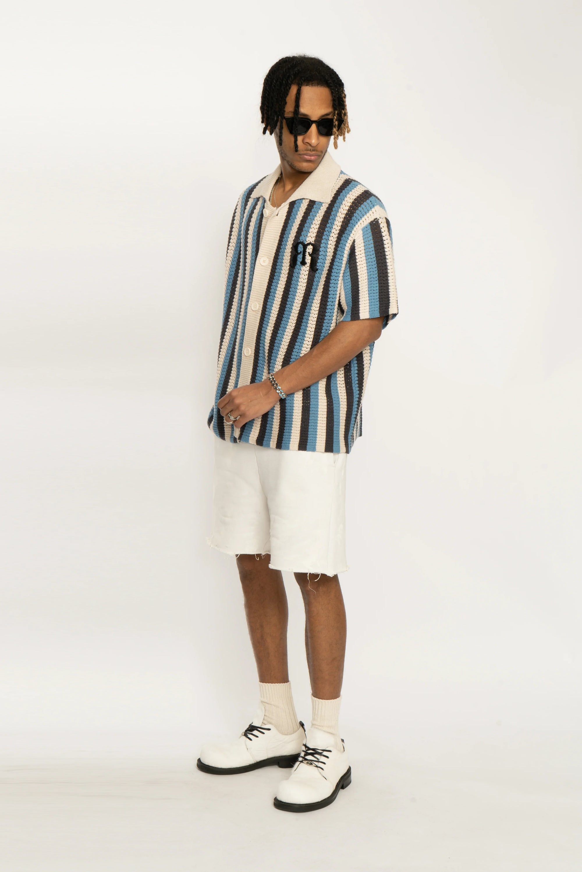 Embroidered Knit Polo Shirt