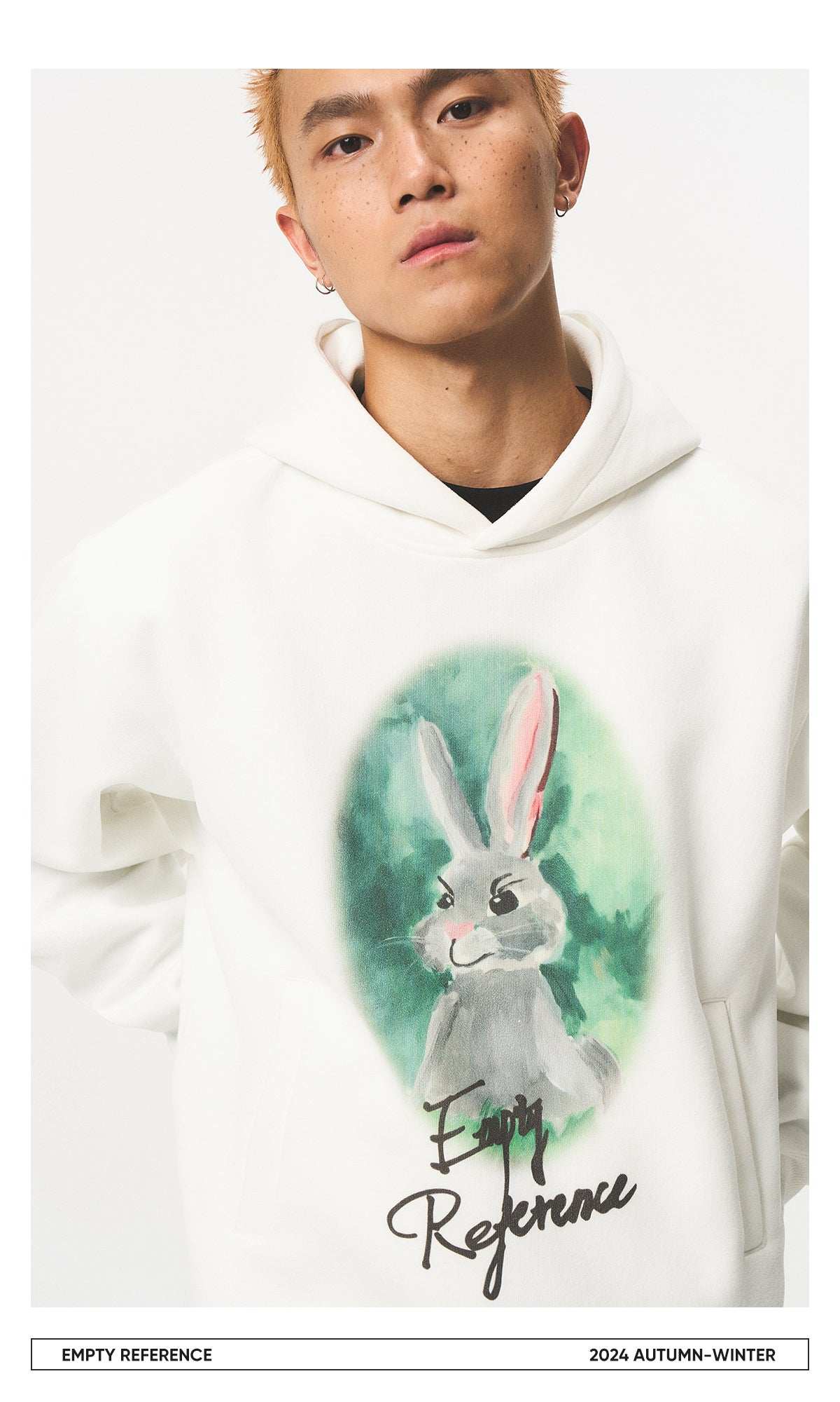 Hand Painted Rabbit Hoodie - Empty Reference