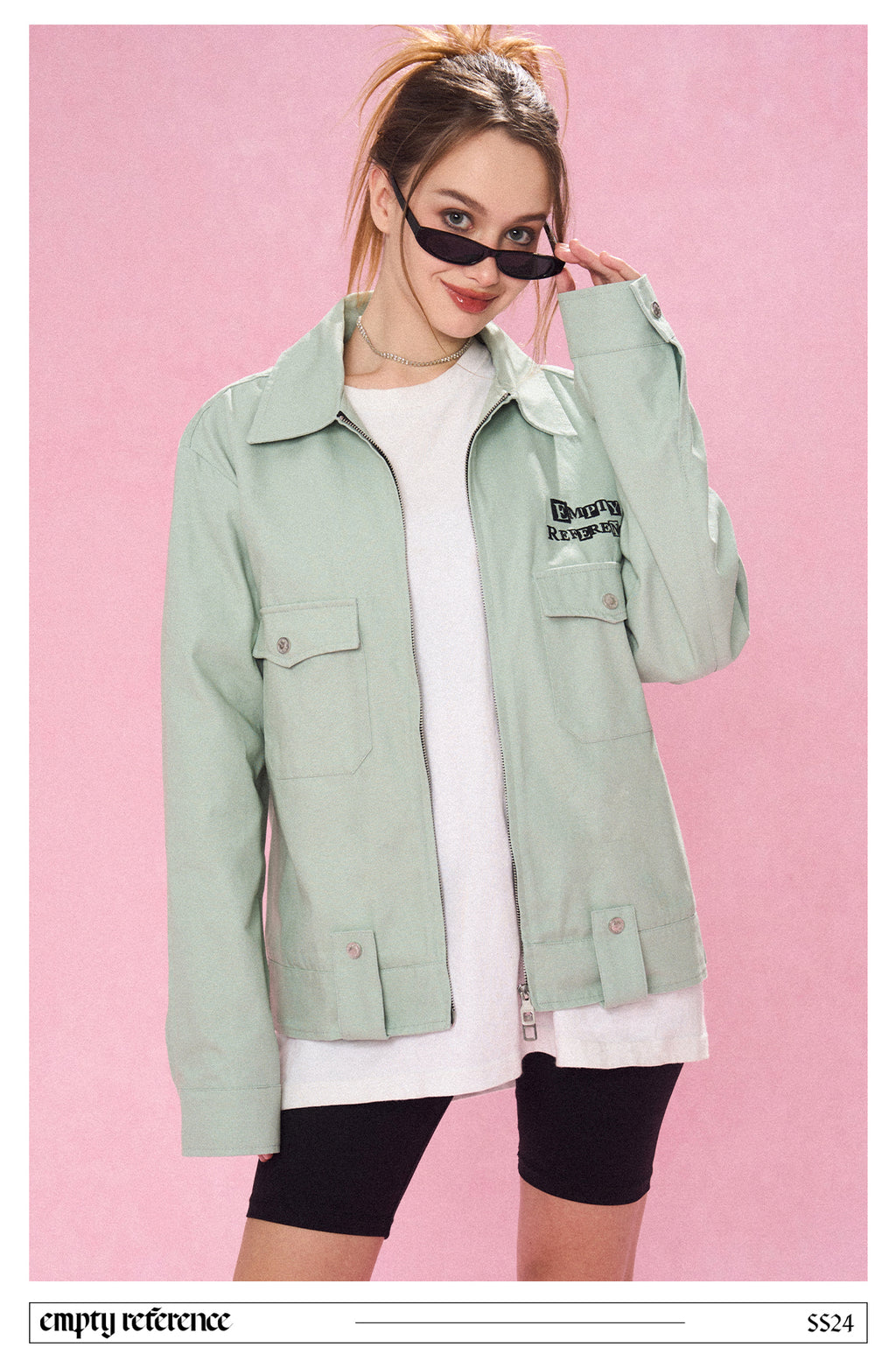 Washed Print Zip Jacket