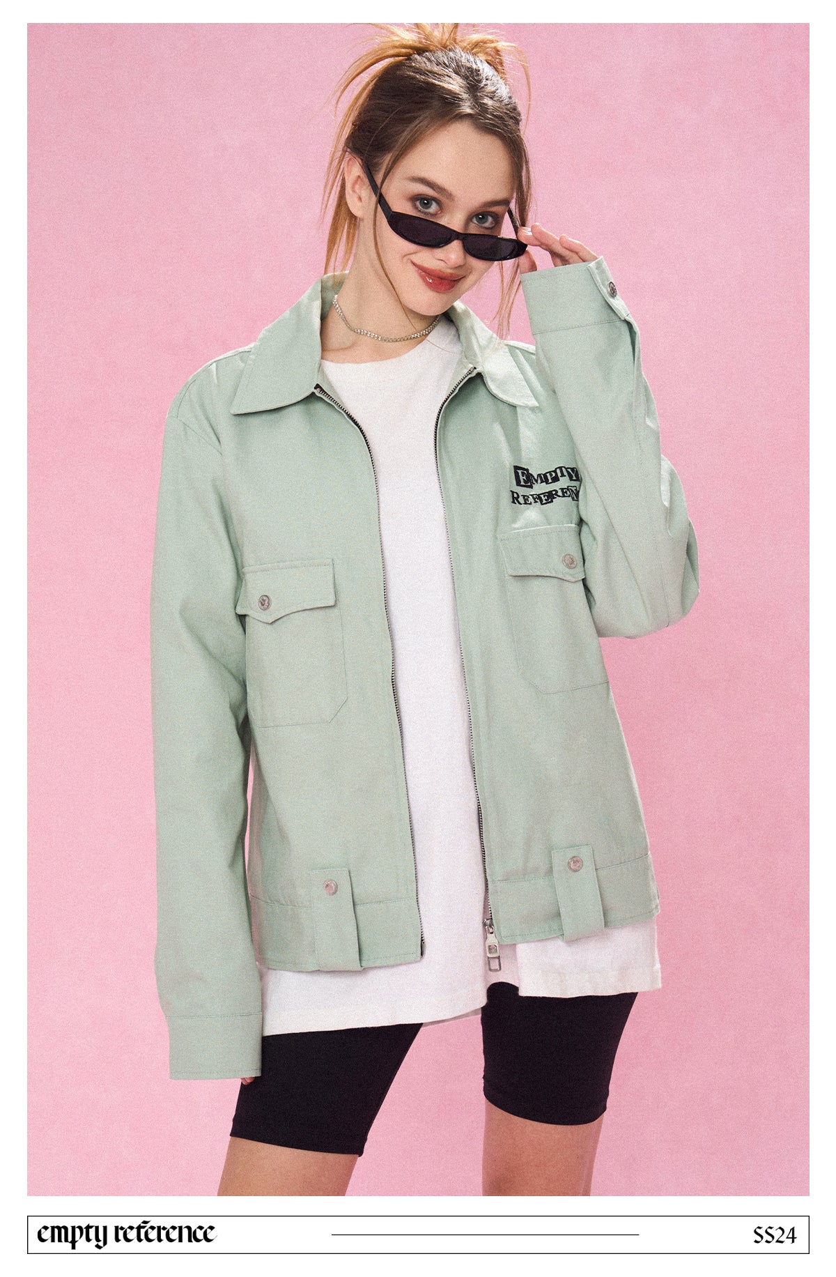 Washed Print Zip Jacket