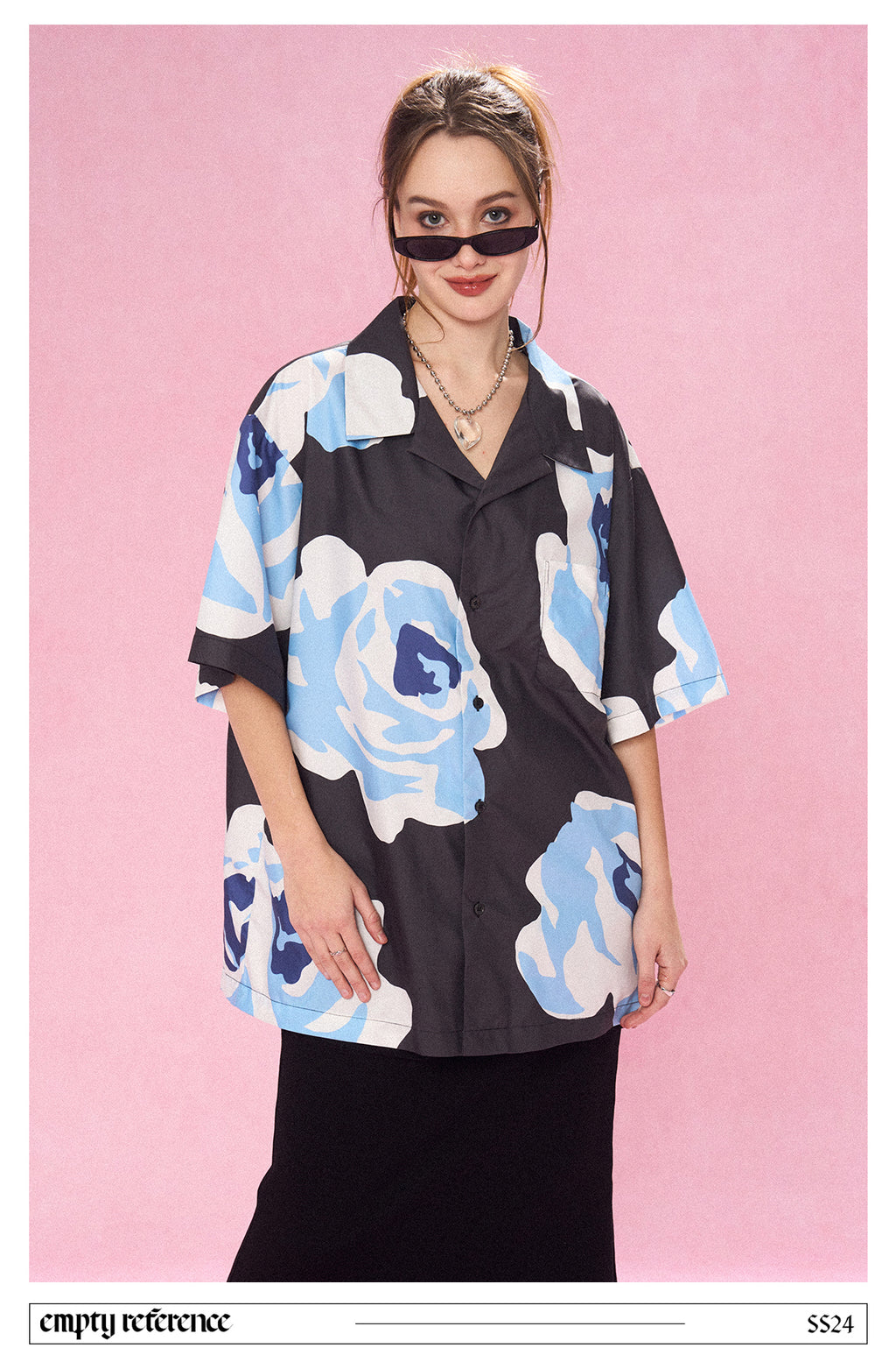 Hand-Drawn Rose Graphic Shirt