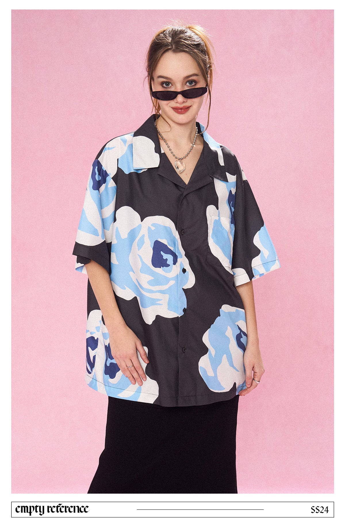 Hand-Drawn Rose Graphic Shirt