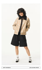 Washed Panelled Print Jacket