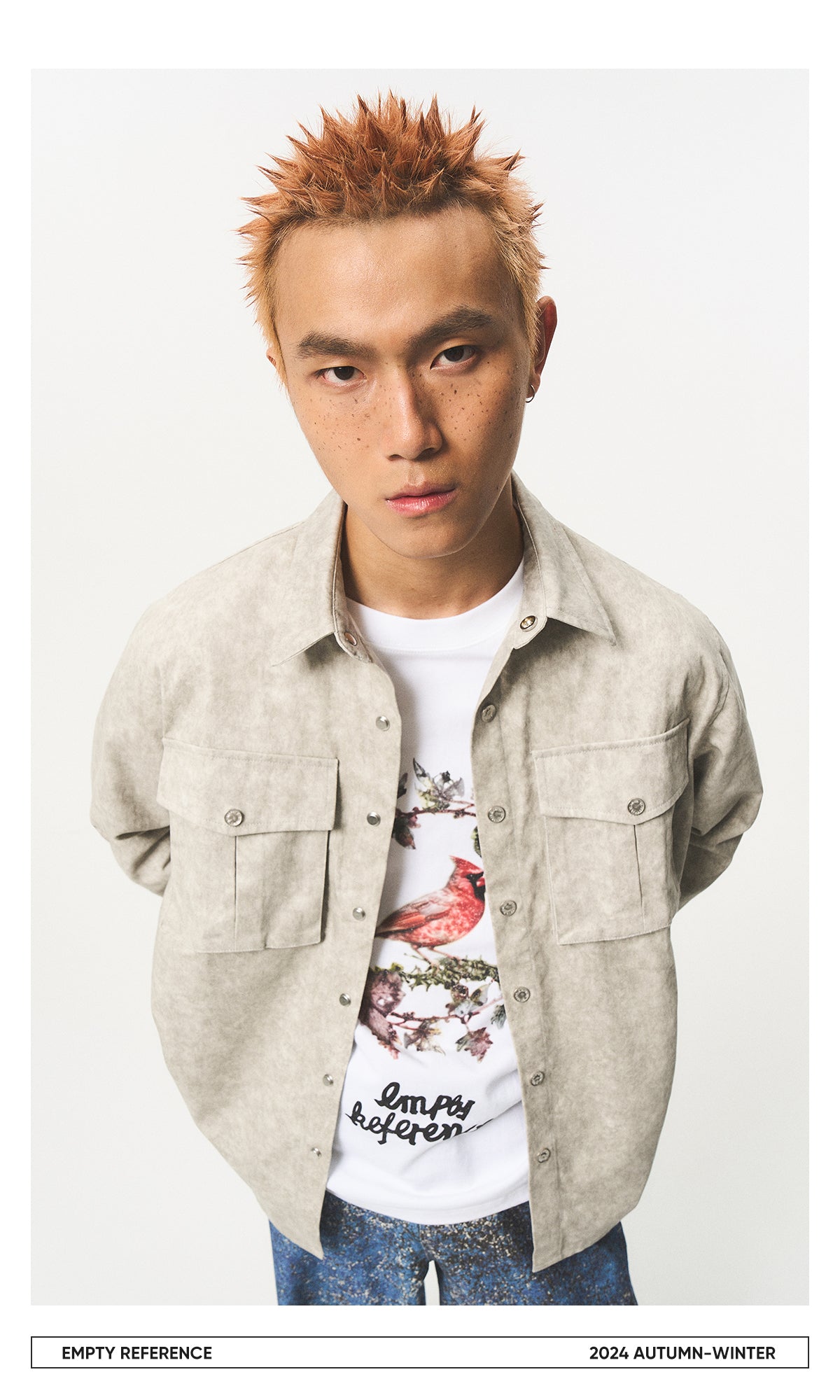 Faux Leather Utility Shirt Jacket
